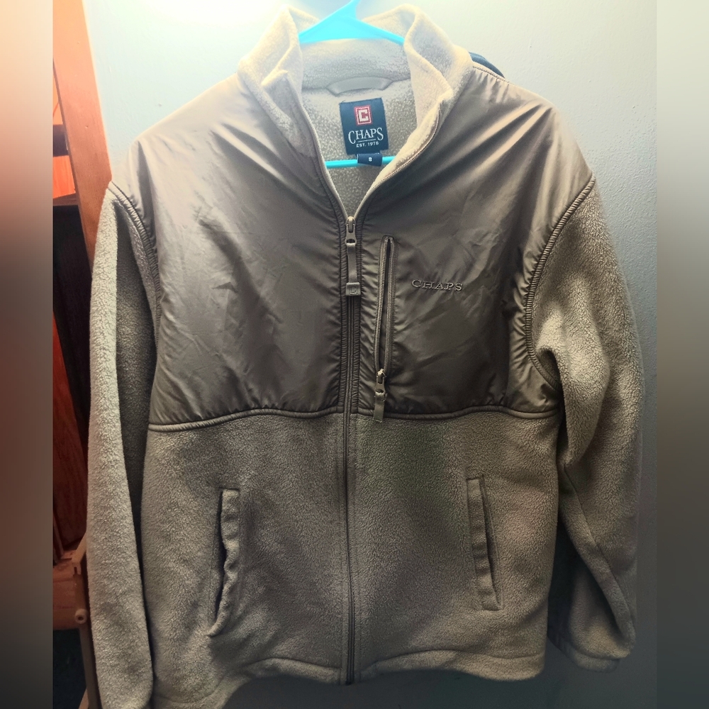 Chaps Men's Brown and Tan Fleece Jacket